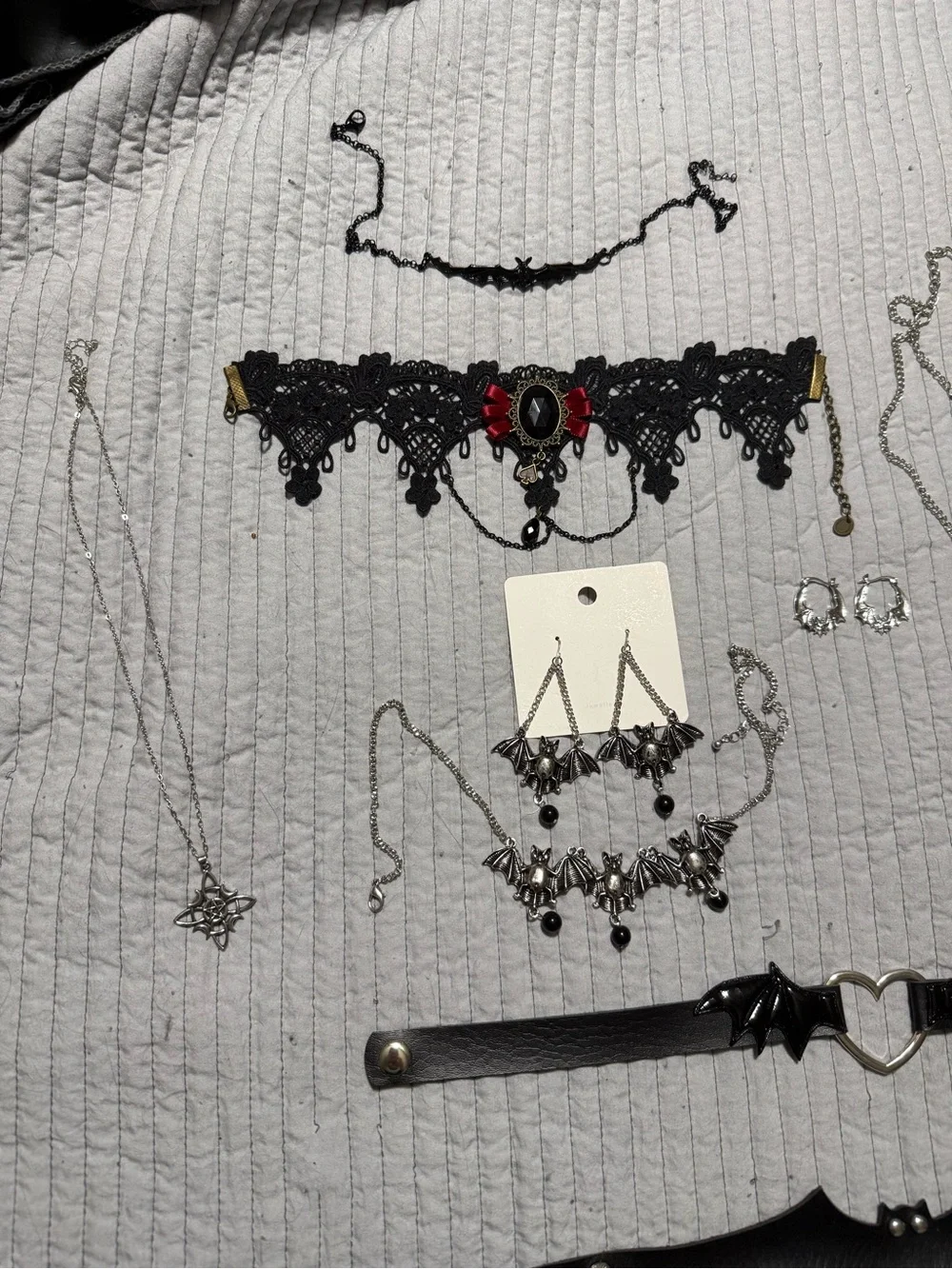 Black Gothic Bat Choker Costume Jewelry